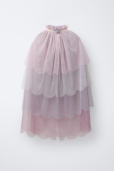 SHINY TULLE COSTUME CAPE - Pink by Zara