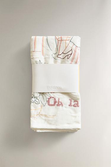 LOT SERVIETTES DE TABLE COTON TOILE DE JOUY (LOT DE 2) - Écru de Zara - Image 4