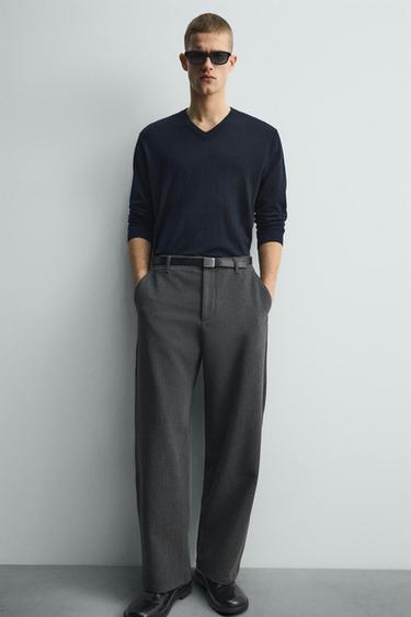 BALLOON FIT TEXTURED TROUSERS - Dark grey by Zara - Image 5