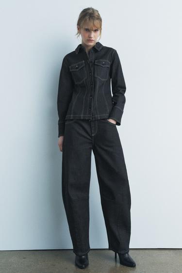 JEANS ZW COLLECTION BALLOON TIRO MEDIO - Azul de Zara - Imagen 0