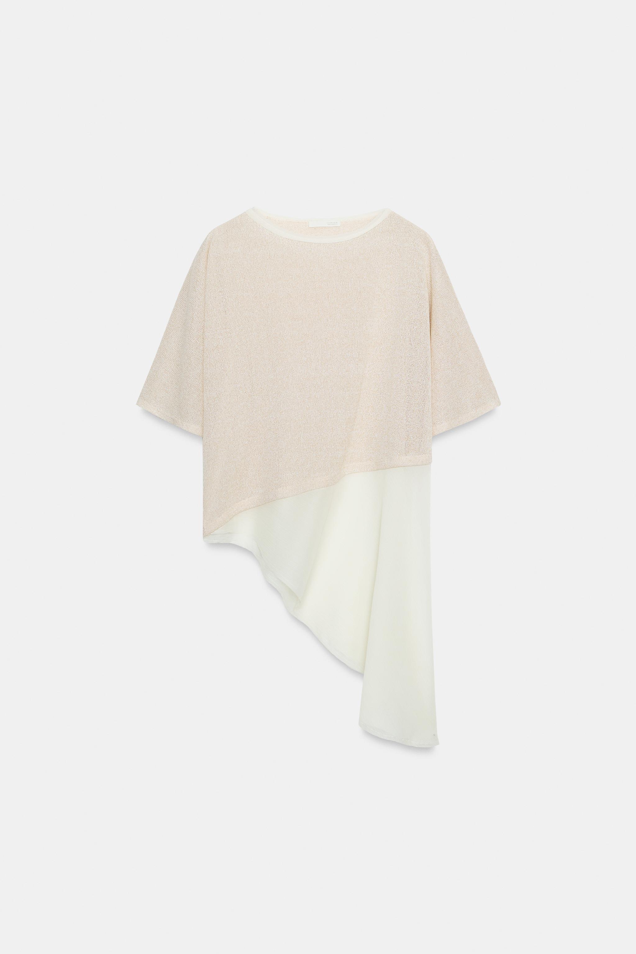 Женские топы Zara CONTRASTING TOP — фото 6