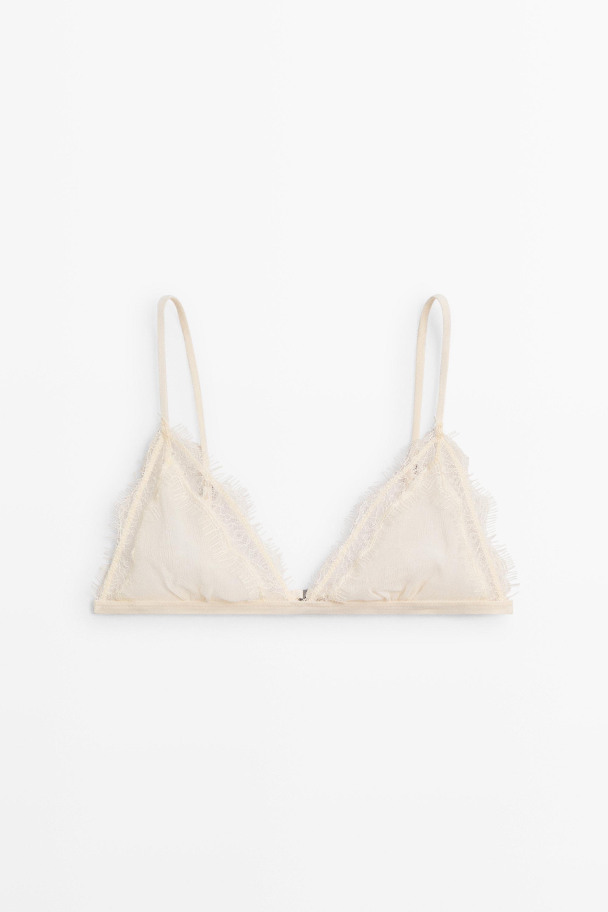 Bralette with lace detail — Ecru