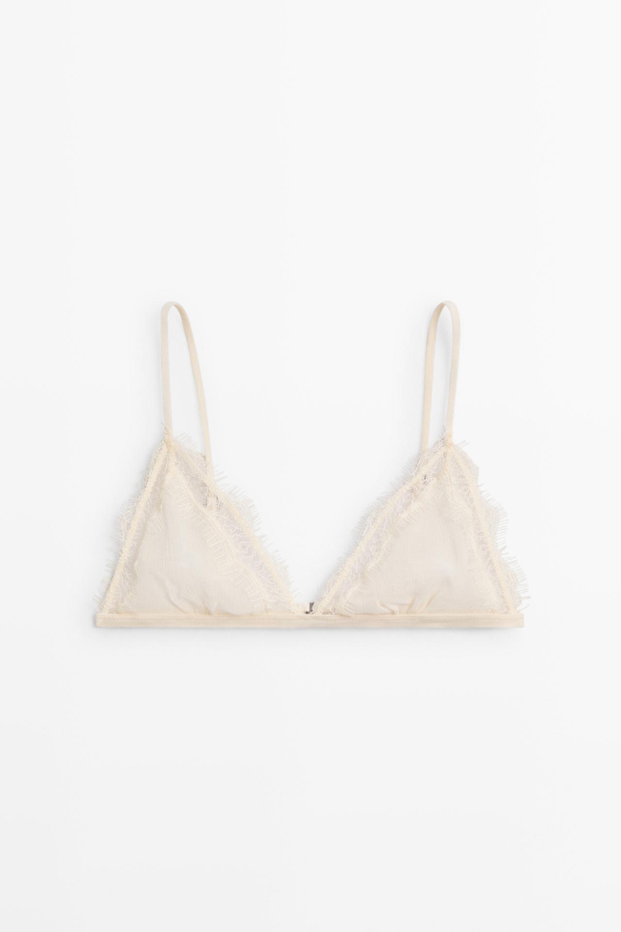 Bralette with lace detail — Ecru