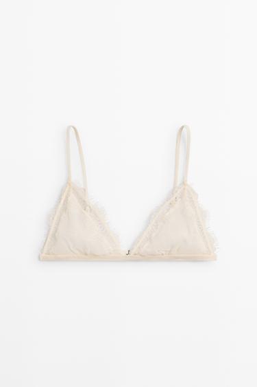 Zara Bralette with lace detail - Ecru