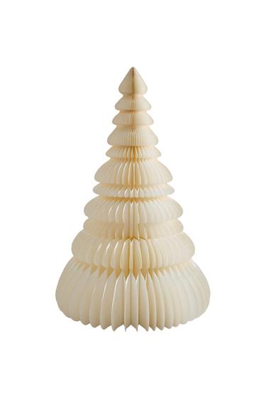 Staande papieren kerstboom met verlichting (160 cm) - Gebroken wit van Zara