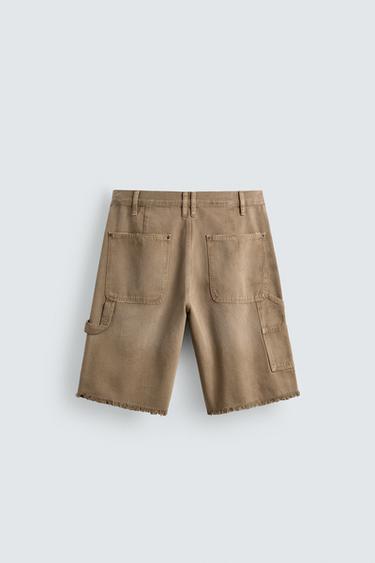RELAXED FIT CARPENTER POCKET BERMUDA SHORTS - Sand by Zara - Image 7