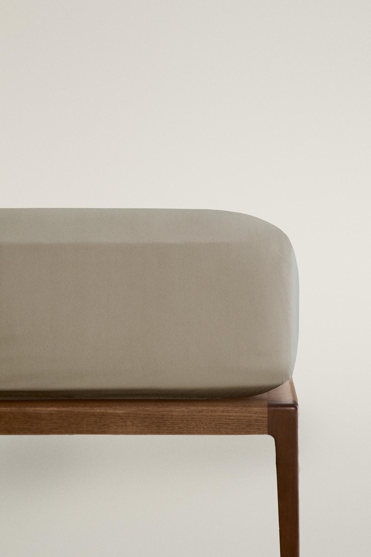 COTTON PERCALE FITTED SHEET (300 THREAD COUNT) | 30 CM HIGH — Taupe gray