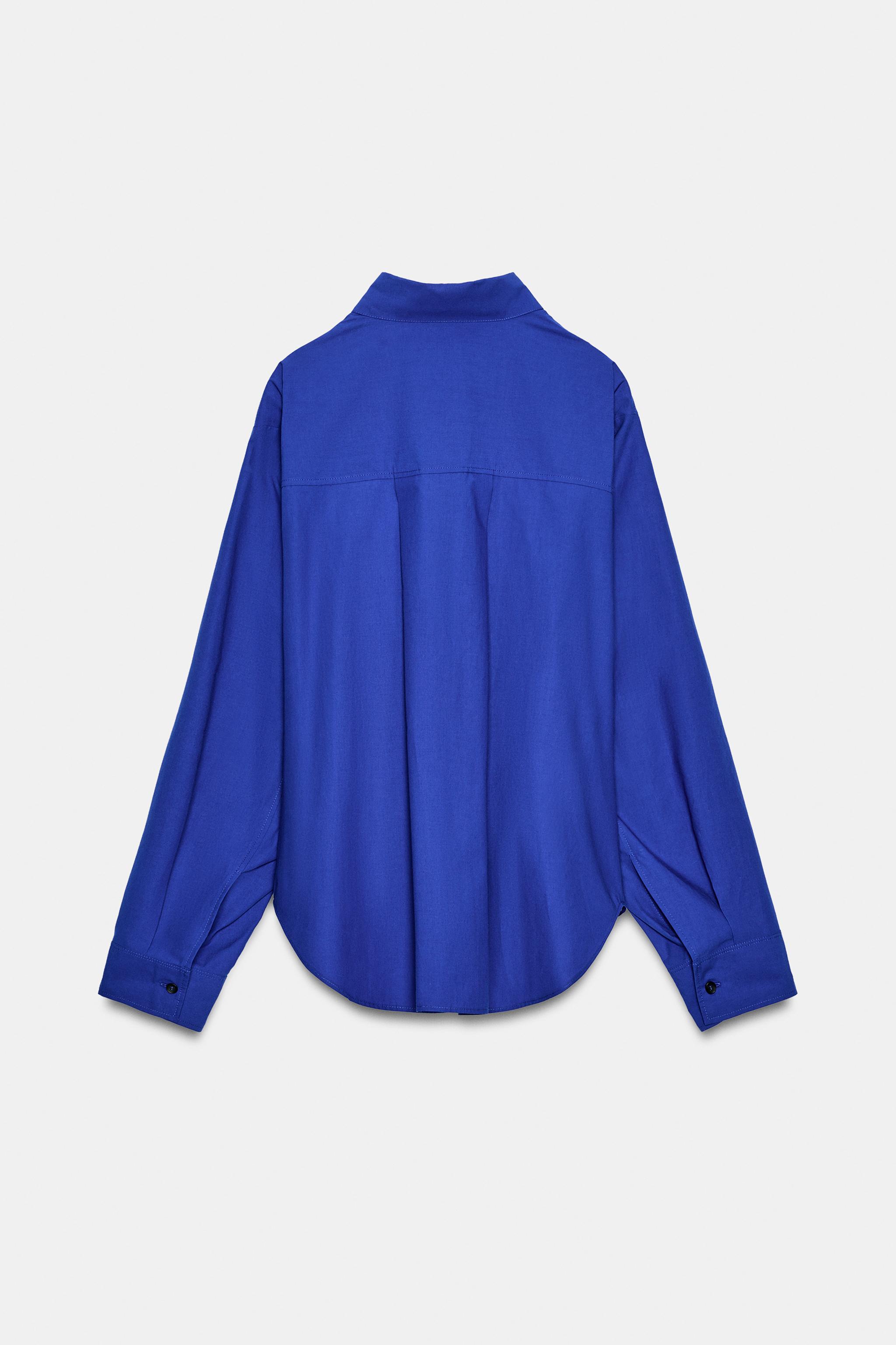 CHEMISE EN POPELINE À PINCES LATÉRALES