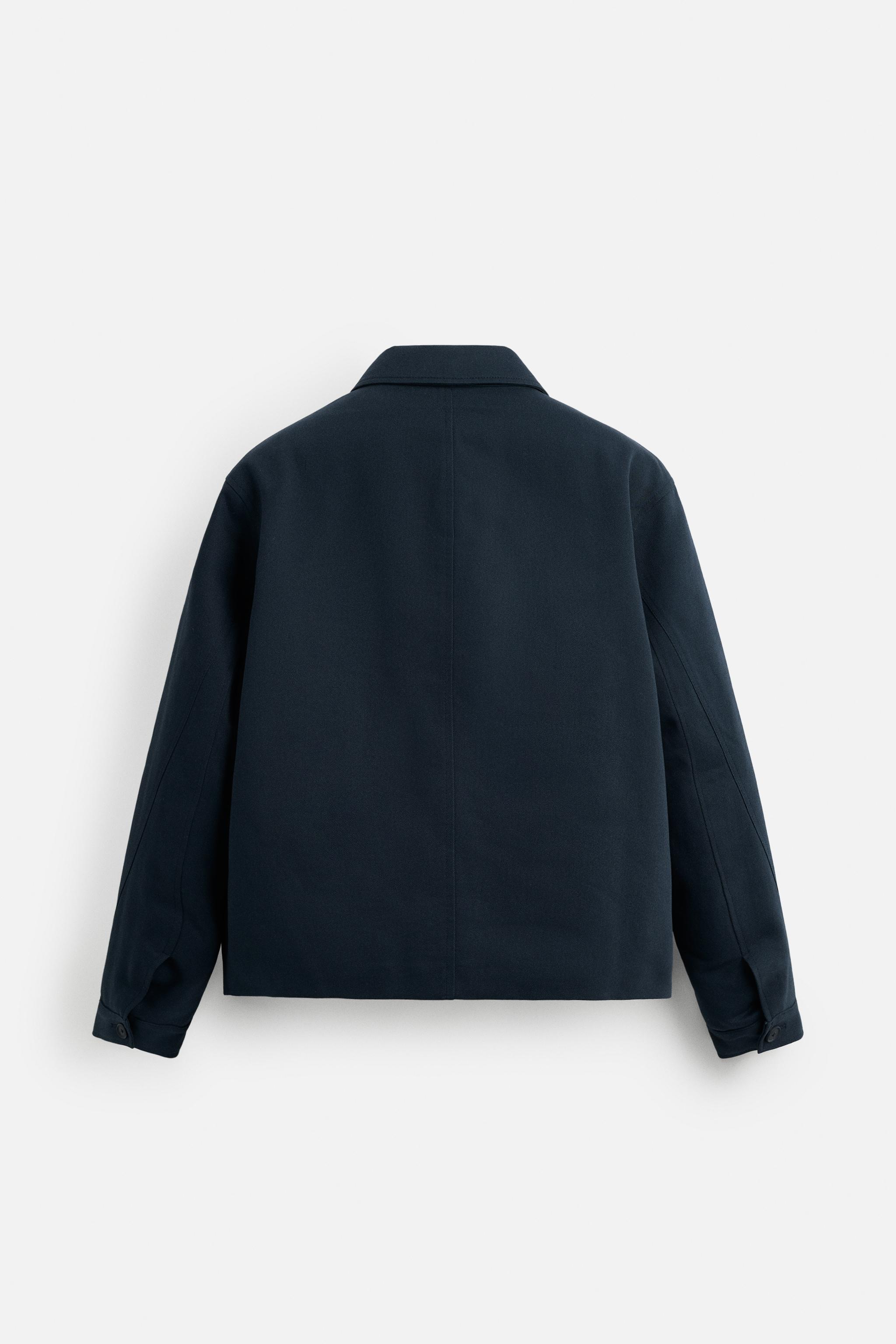 安心★関税込み★ZARA★LYOCELL/COTTON POUCH POCKET JACKET ZARA MEN COTTON JACKET WITH POCKETS BLUE LARGE BNWT | eBay