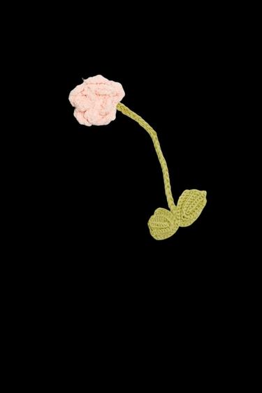 KURZÄRMLIGER STRICKPULLOVER MIT BLUMEN - Hellblau von Zara