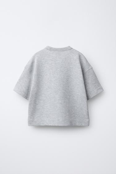 T-SHIRT BASIQUE INTERLOCK - Gris chiné de Zara - Image 1