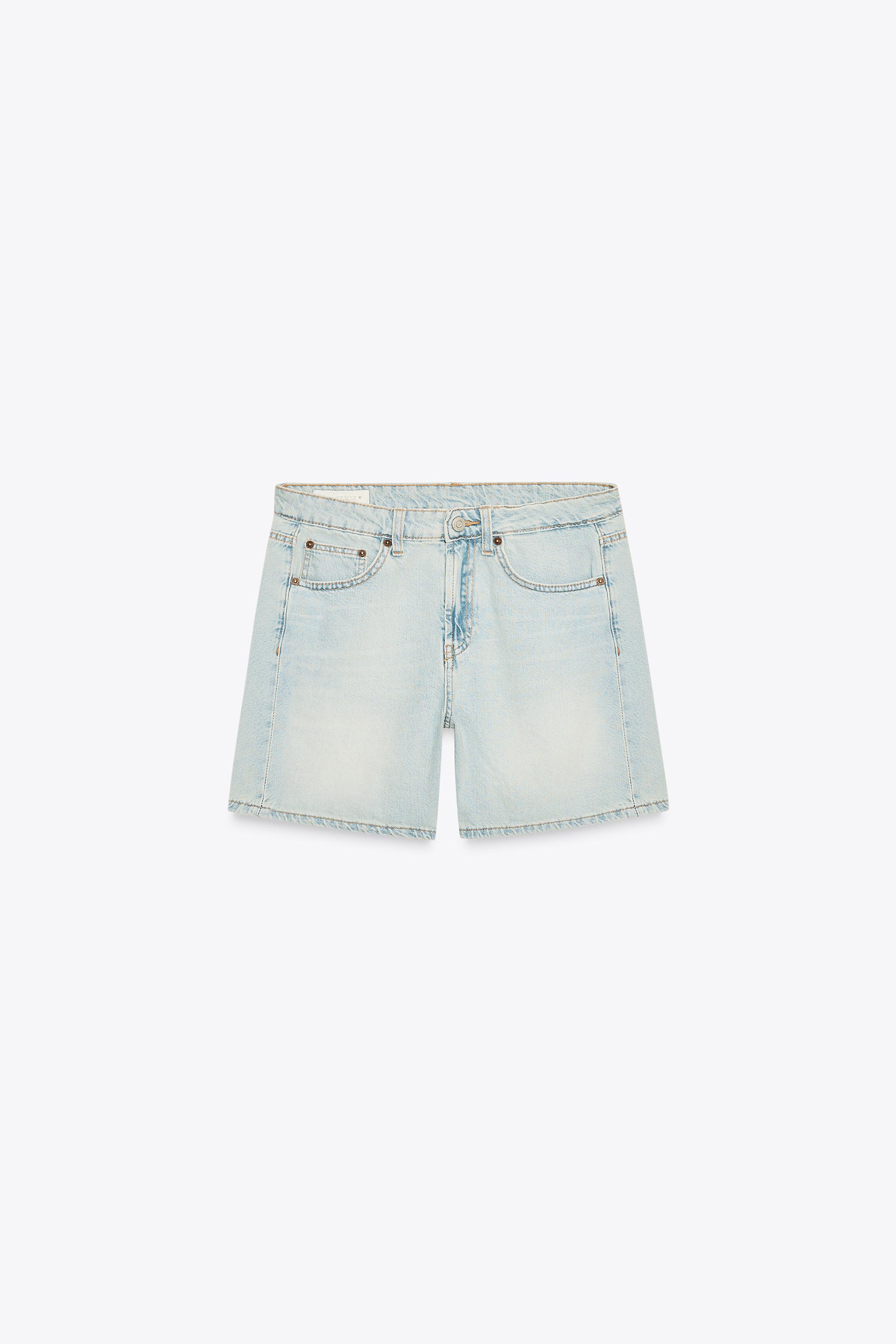 ZARA TRF デニムバミューダパンツ 4060/006 TRF HIGH-RISE WIDE-LEG デニムパンツ - ブラック | ZARA Japan