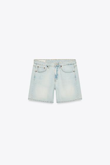 BERMUDA DENIM TRF TIRO MEDIO - Azul claro de Zara