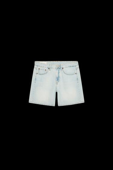 DENIM-BERMUDASHORTS TRF MIT MITTELHOHEM BUND - Hellblau von Zara - Bild 0