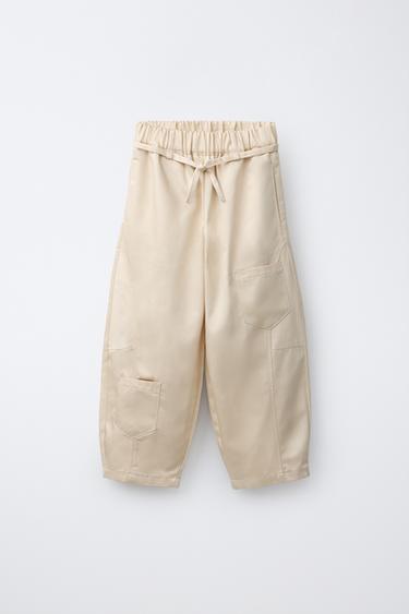 SODČKASTE HLAČE Z ŽEPI - Svetlo bež de Zara - Slika 0