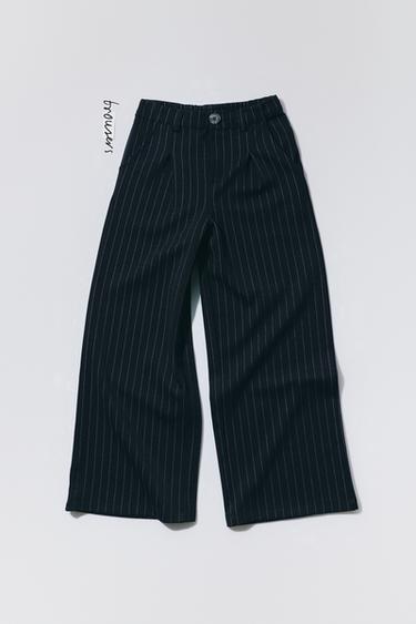 Zara PINSTRIPE PANTS - Navy blue