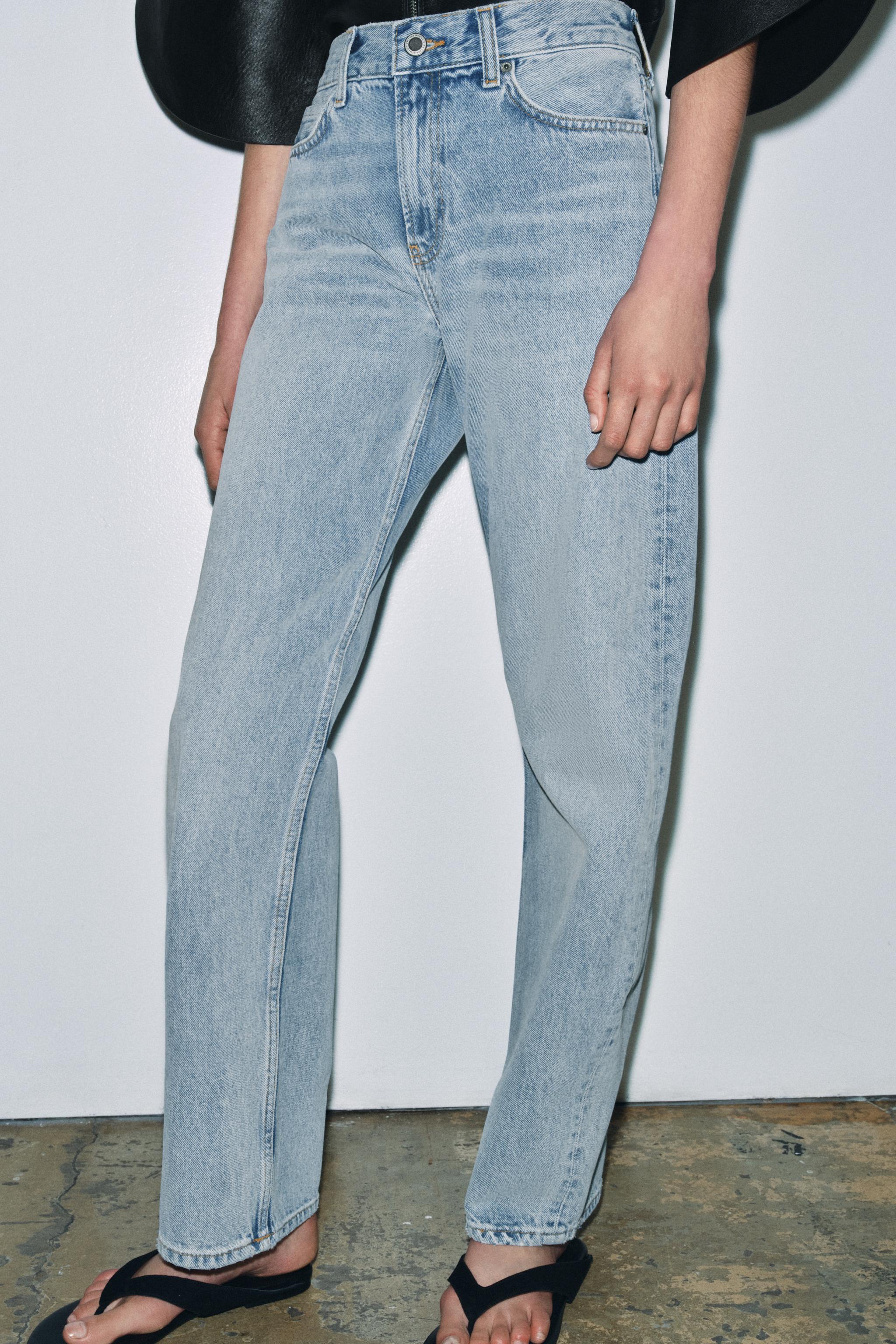 サラです。 ZW COLLECTION LOW RISE STRAIGHT LEG JEANS - Light blue | ZARA