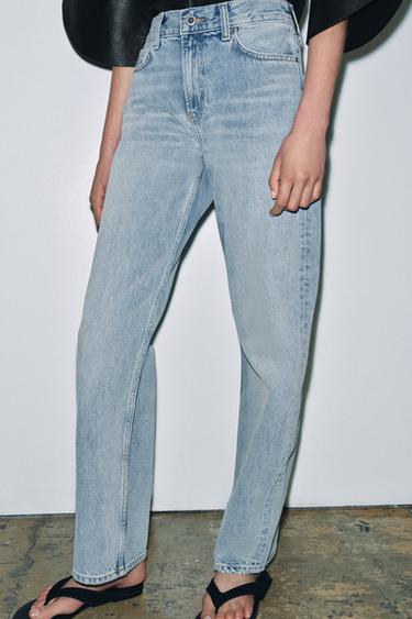 ZW COLLECTION LOW-RISE STRAIGHT JEANS - Light blue by Zara - Image 1