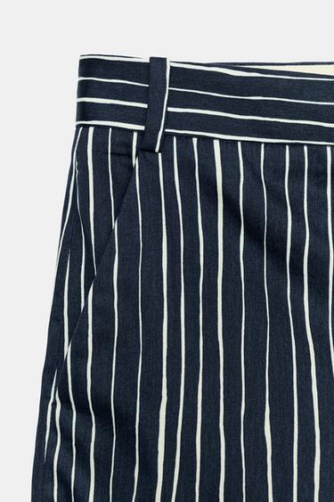 PANTALON À RAYURES ZW COLLECTION - Bleu marine de Zara - Image 8