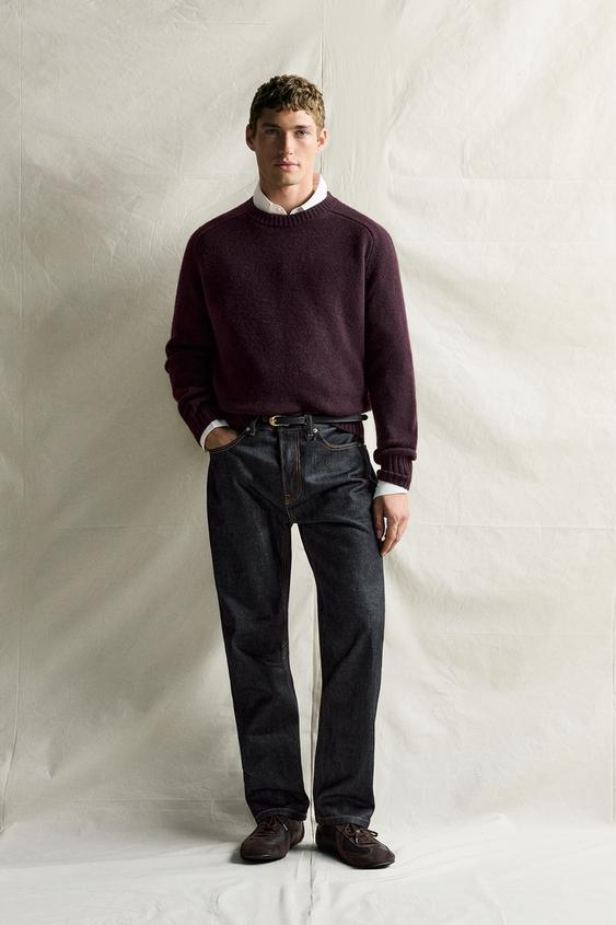 100% CASHMERE REGULAR FIT JUMPER - Plum by Zara - Image 0
