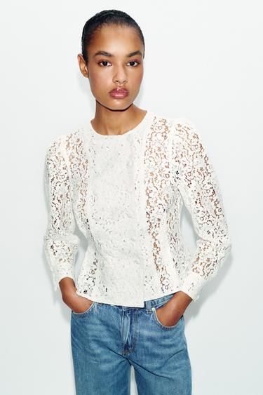 Zara LACE WRAP JACKET - White