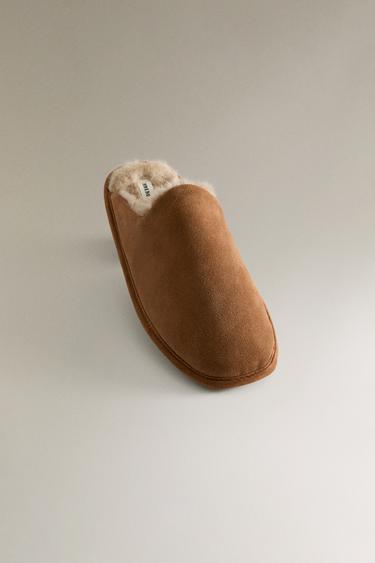 COSY LEATHER SLIPPERS - Brown by Zara - Image 5