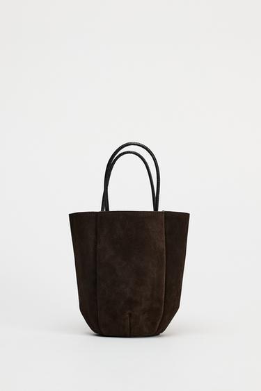MINI LEATHER BUCKET BAG - Chocolate by Zara - Image 2