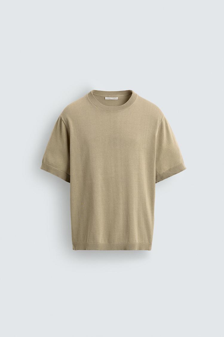 ZARA LIGHT KNIT COTTON T-SHIRT