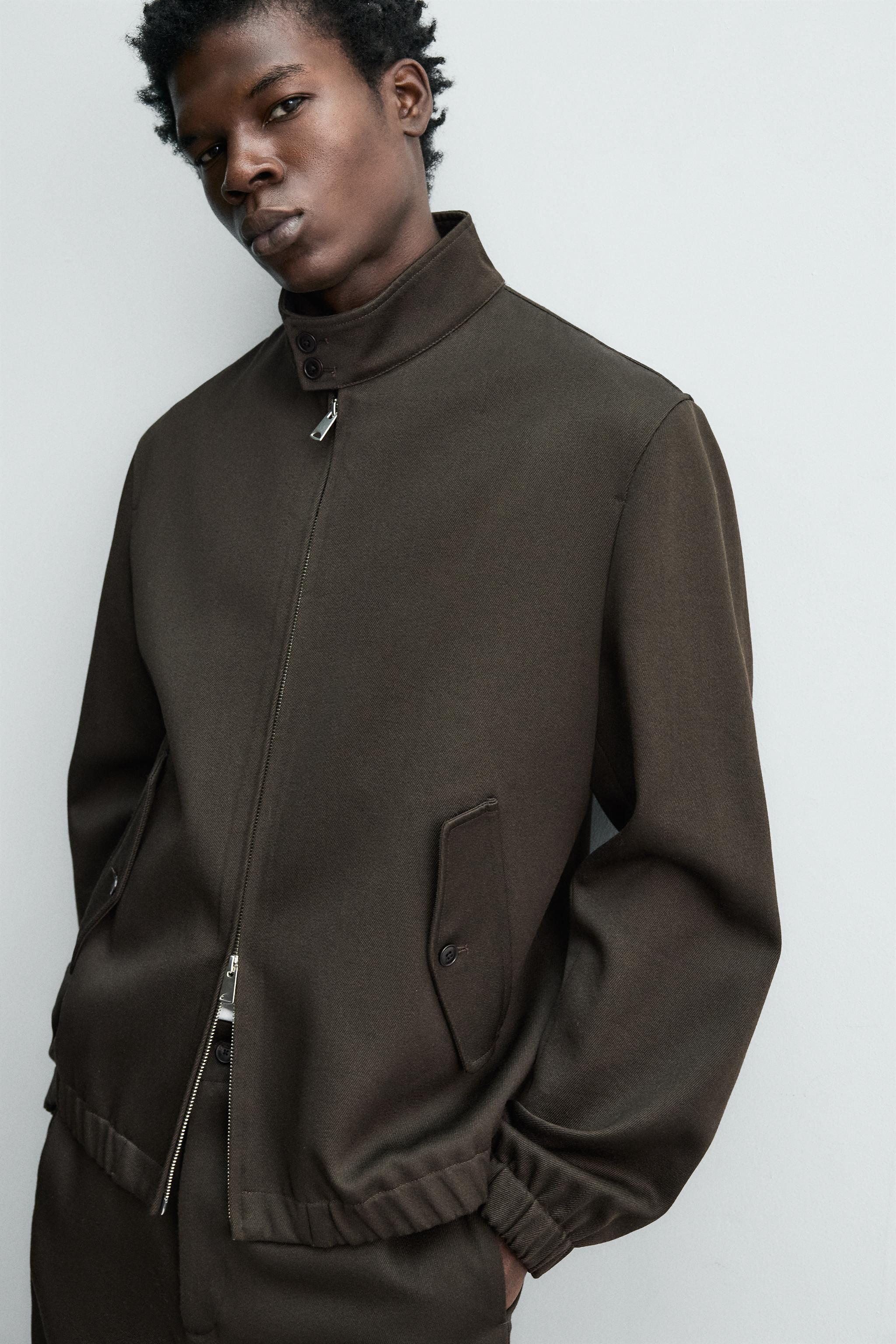 WOOL-COTTON TEXTURED JACKET - Chocolate | ZARA United States