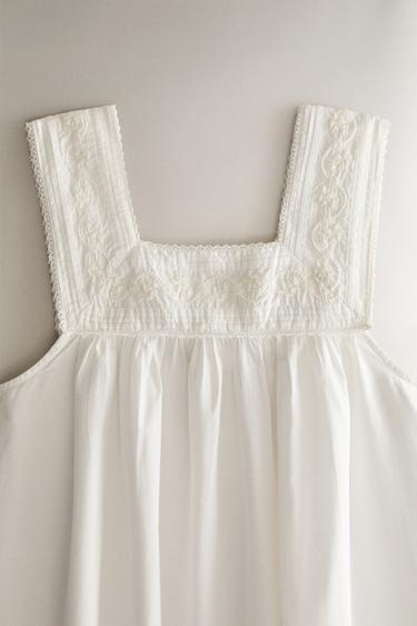 EMBROIDERED NIGHTDRESS - White by Zara - Image 1