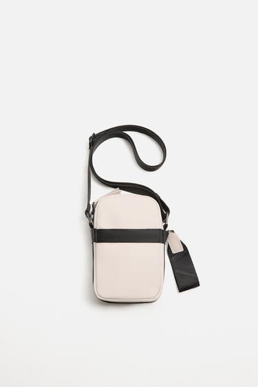 RUBBERISED CROSSBODY BAG - Bone White by Zara