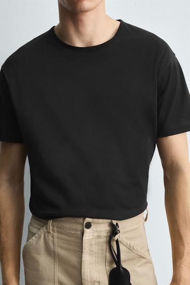 HEAVYWEIGHT RIBBED TRIM T-SHIRT - Anthracite grey by Zara - Image 5