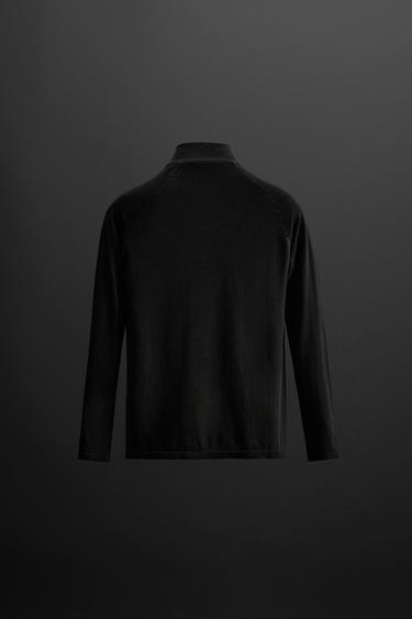 ZIP-UP T-SHIRT - Black by Zara - Image 6