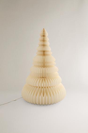 FLOOR LIGHT-UP PAPER CHRISTMAS TREE (160 cm) - White by Zara - Image 0