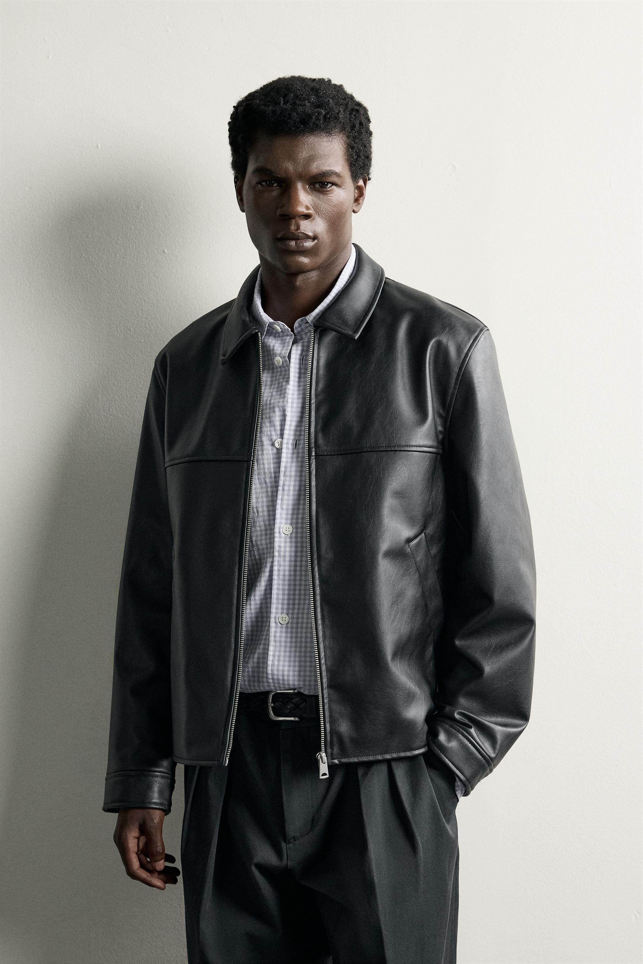 Zara REGULAR FIT SUNİ DERİ CEKET görsel 2