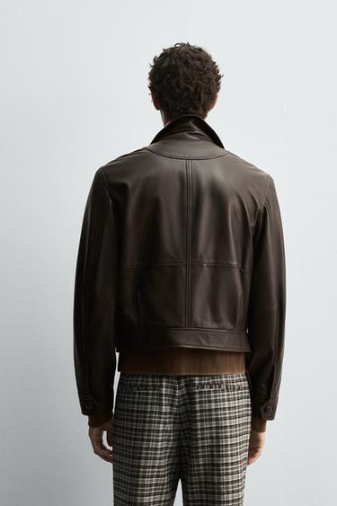 VESTE EN CUIR HARRY LAMBERT FOR ZARA X DISNEY - Marron foncé de Zara - Image 2