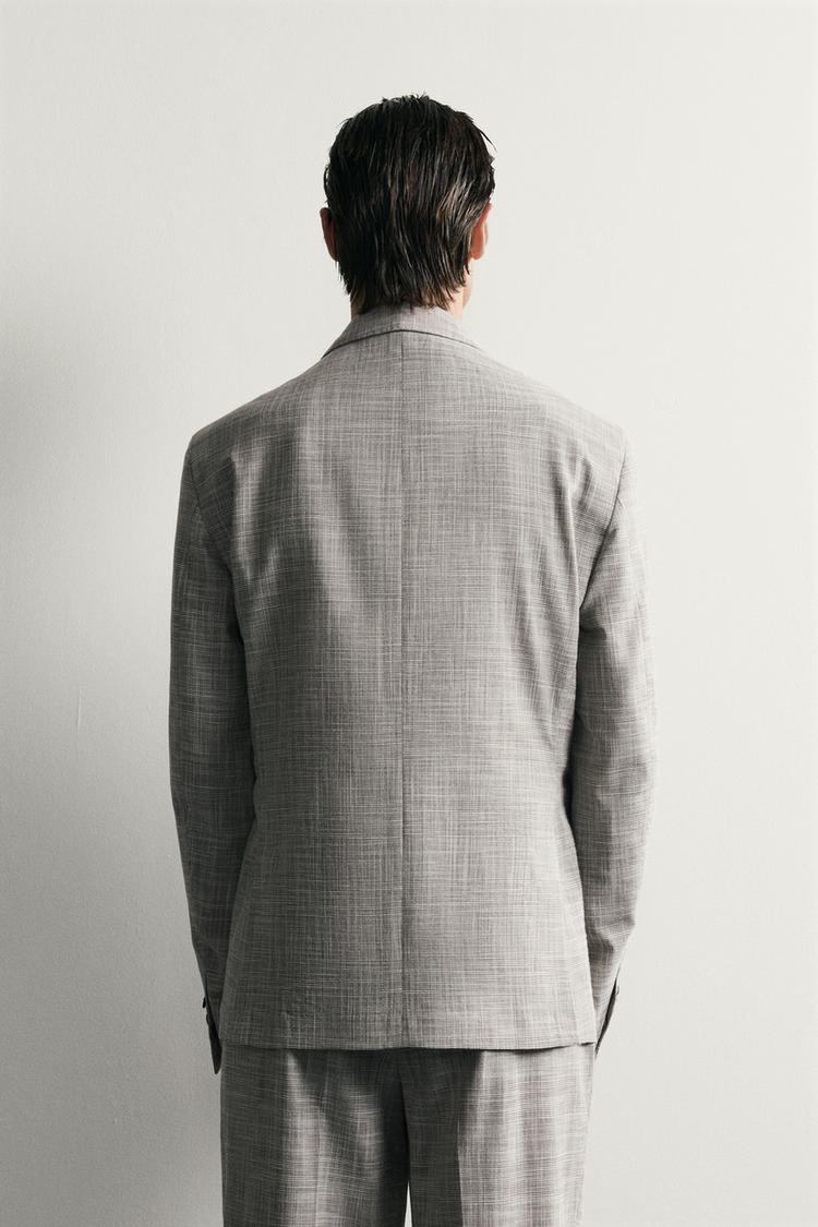 Blazer de traje de lana mezclada cuadros corte regular 3