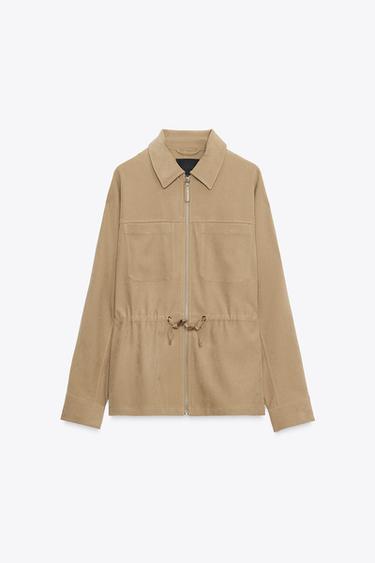 ADJUSTABLE WAIST JACKET WITH POCKETS - Mid-camel by Zara