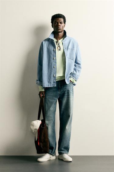 CAMISA DENIM BOXY FIT - Blau mitjà de Zara - Imatge 0