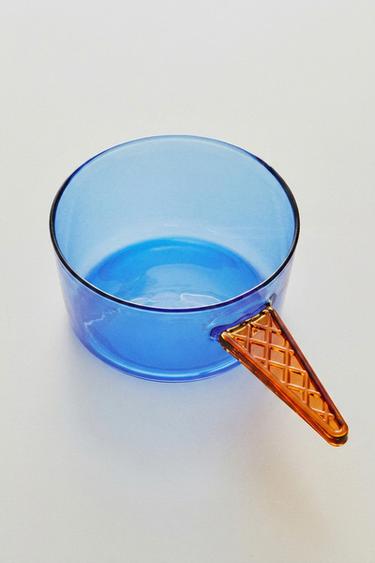 Zara BOROSILICATE ICE CREAM BOWL WITH HANDLE - 藍色