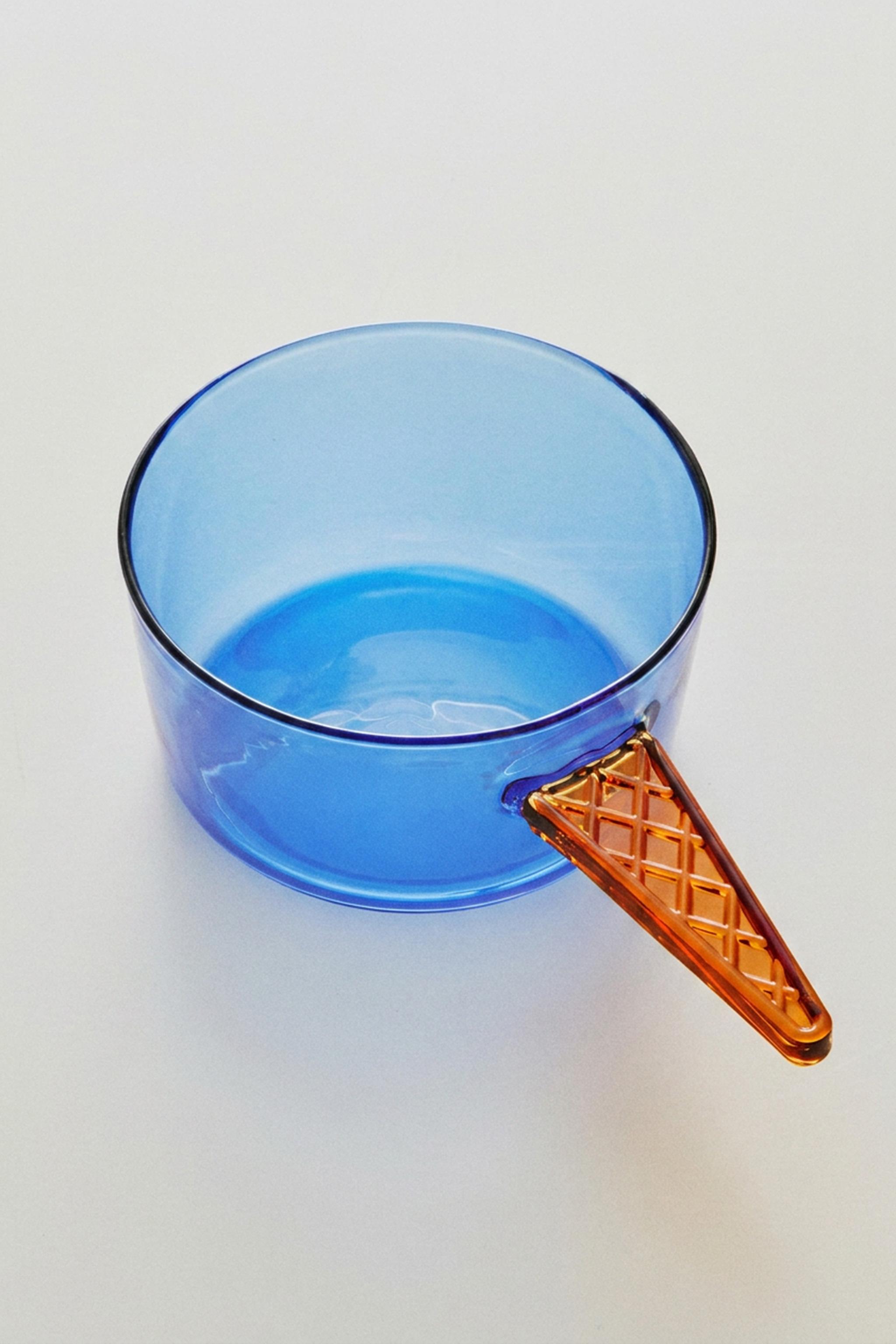 BOROSILICATE GLASS ICE CREAM BOWL WITH HANDLE
