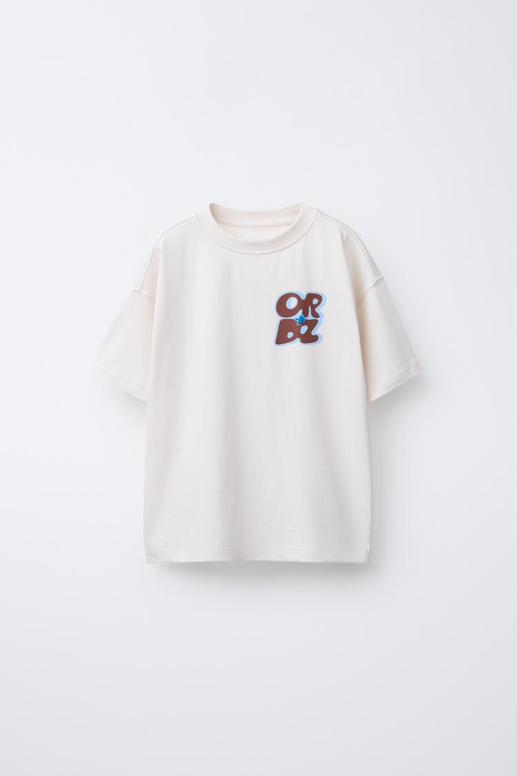 RAISED TEXT PRINT T-SHIRT