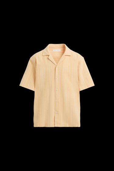 CAMISA JACQUARD GEOMÉTRICO - Naranja de Zara - Imagen 0