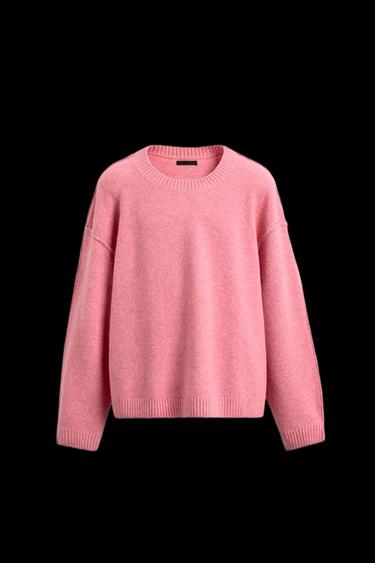 SWEATER WITH TEXTURED REVERSIBLE SEAMS - Pink by Zara - Image 0
