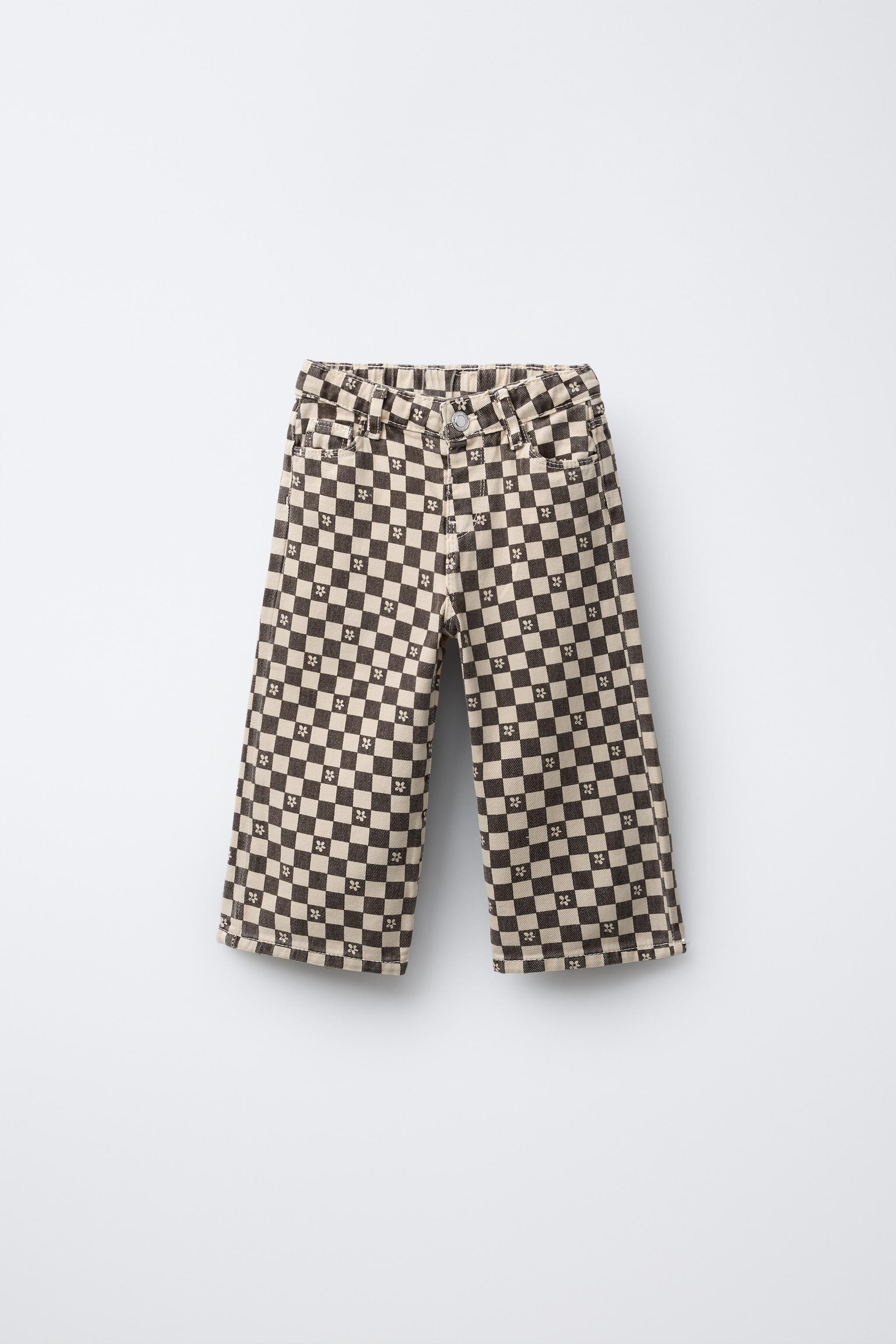 ツイル キュロットパンツ チェック柄 - グレー | ZARA Japan / 日本