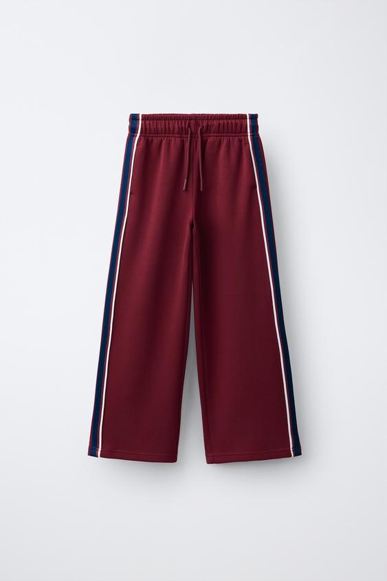 PANTALÓN VIVOS CONTRASTE SPORTY - Burdeos oscuro de Zara - Imagen 0