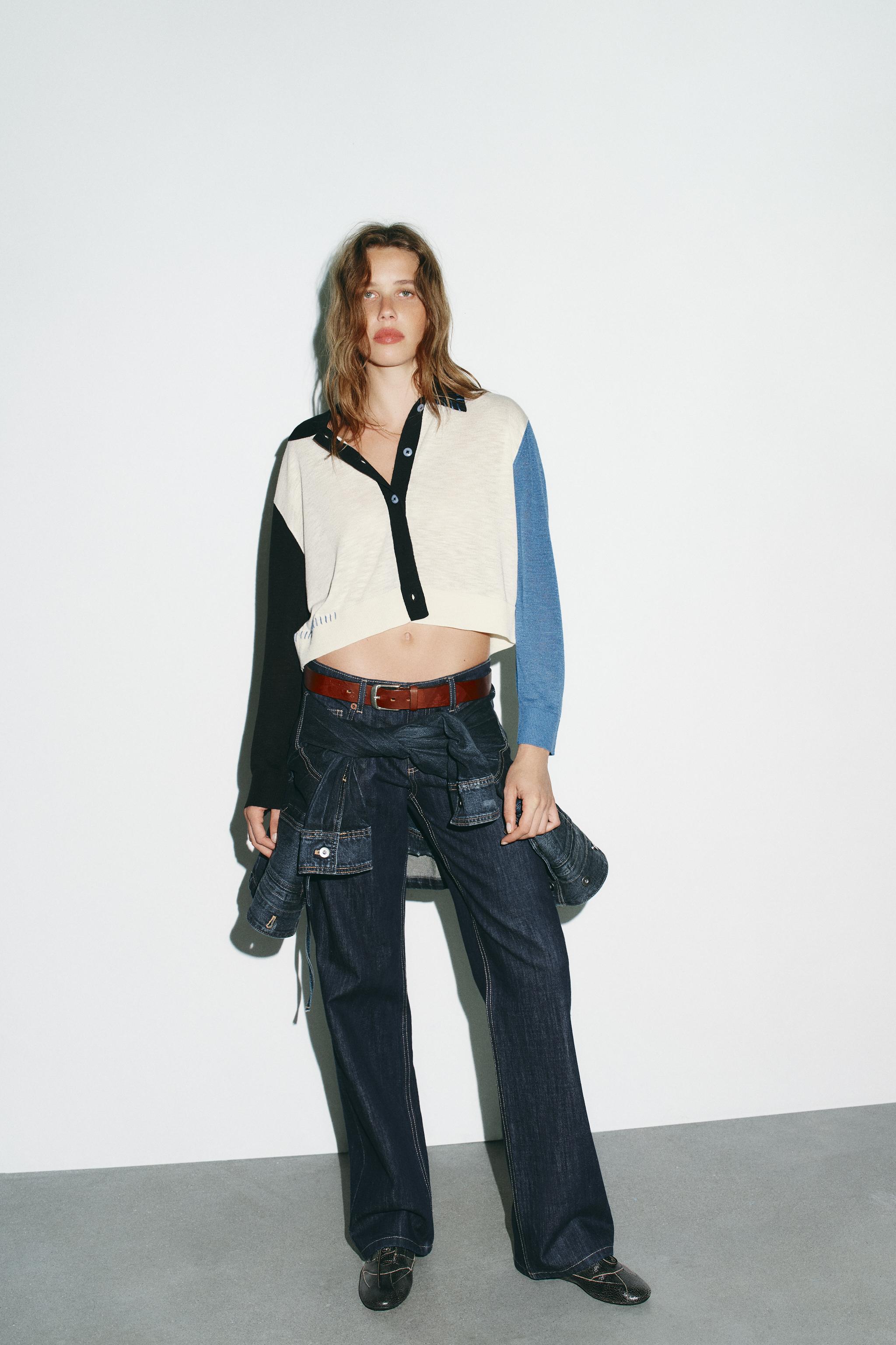 新品ザラコントラストカーディガン コントラストニットカーディガン - 単一 | ZARA Japan / 日本