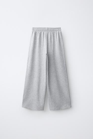 CALÇA WIDE LEG INTERLOCK - Marrom da Zara - Imagem 0
