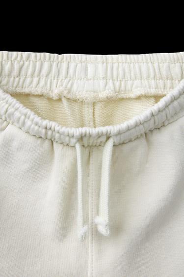 LOGO PLUSH BERMUDA SHORTS - Ecru by Zara