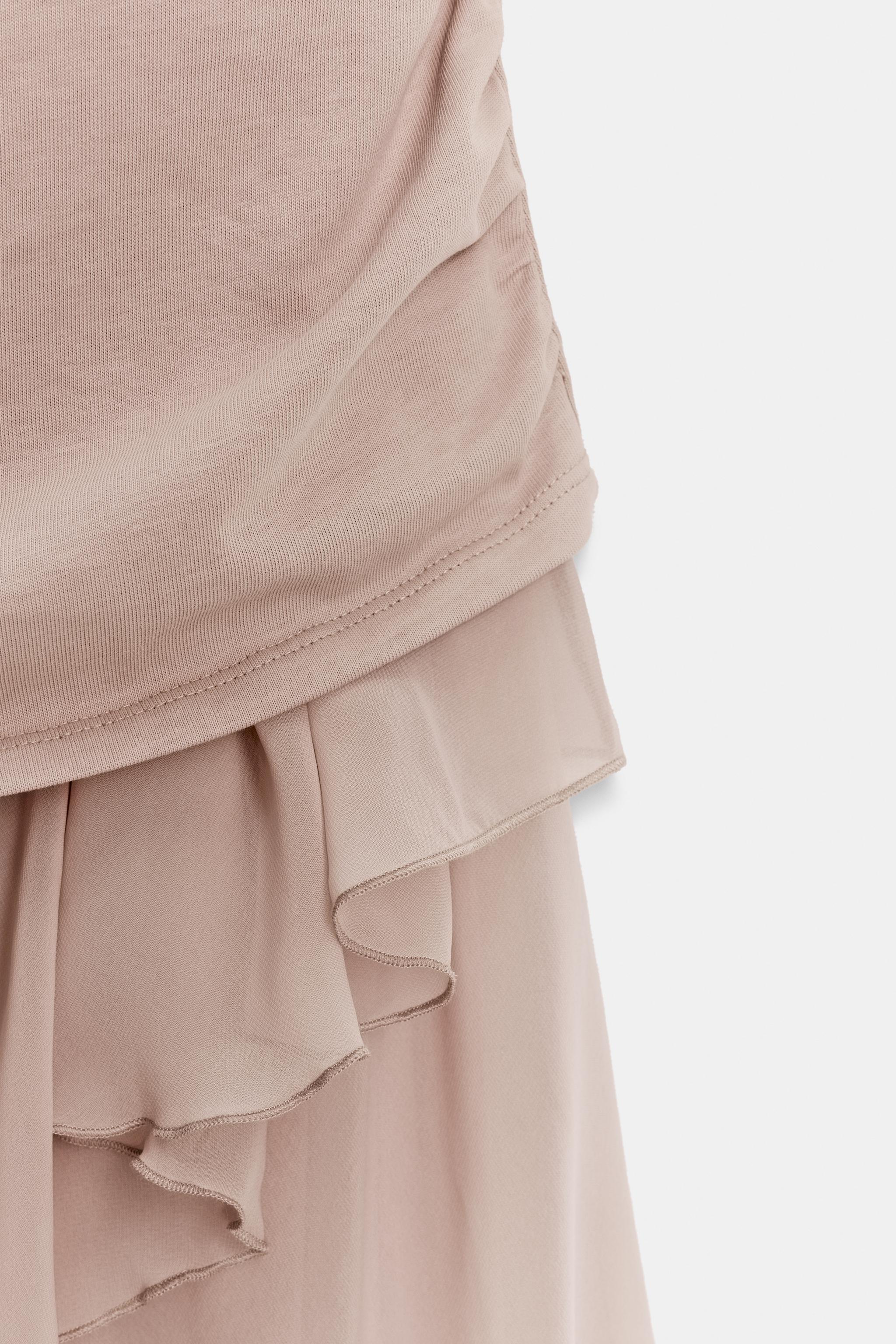 RUFFLED COMBINATION DRESS